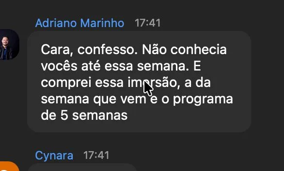 Depoimento real de aluno da imersão