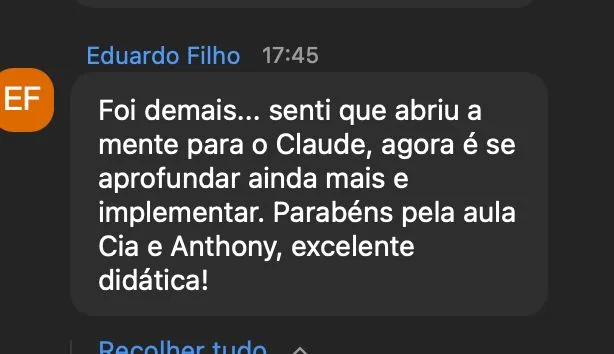 Depoimento real de aluno da imersão