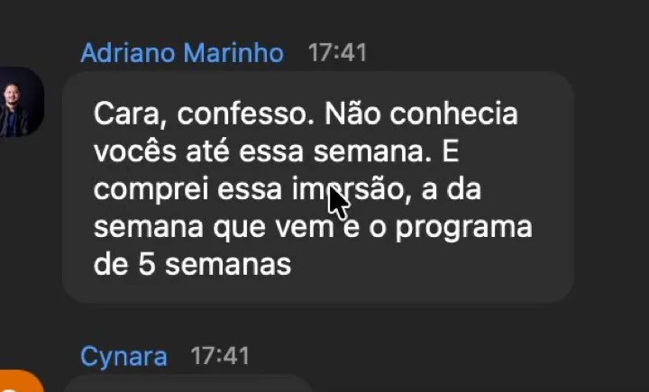 Depoimento real de aluno da turma 3